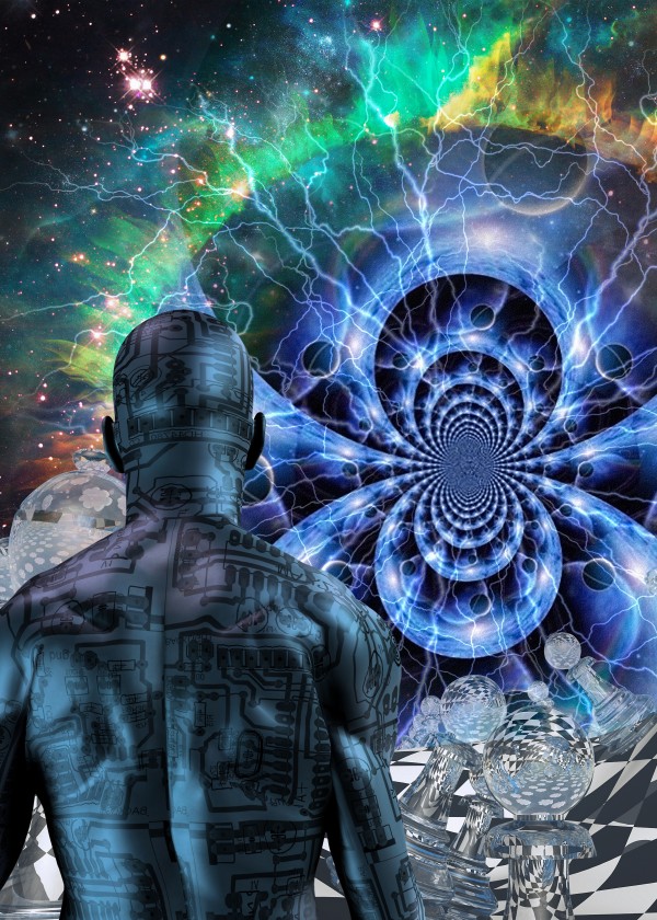 Cyborg in Surreal Space by Bruce Rolff